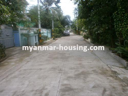 Myanmar real estate - for sale property - No.1299 - A good landed house is ready to live for family living !  - view of the street.
