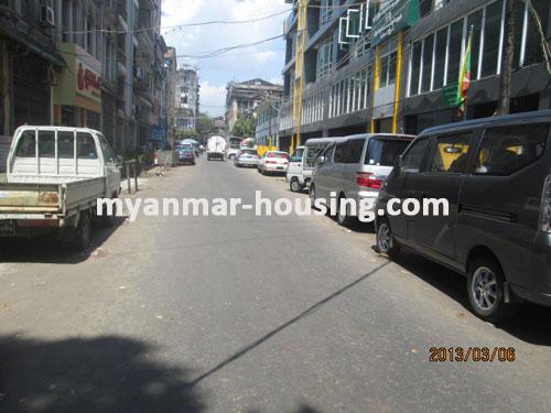 Myanmar real estate - for sale property - No.1769 - An apartment for sale in city center! - View of the road.