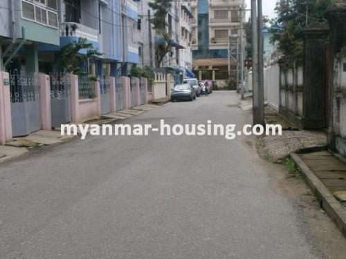 Myanmar real estate - for sale property - No.1964 - Well decorated  Apartment  for sale in Hlaing ! - View of the  road .
