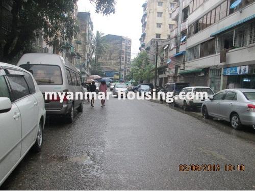 Myanmar real estate - for sale property - No.2012 - Ground floor apartment  now for sale in Ahlone ! - View of the  road .