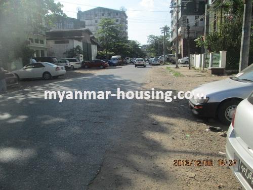 Myanmar real estate - for sale property - No.2267 - Good apartment located near main road for sale! - View of the street.