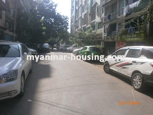 Myanmar real estate - for sale property - No.2364 - Wide apartment now for sale in Sanchaung. - View of the street.