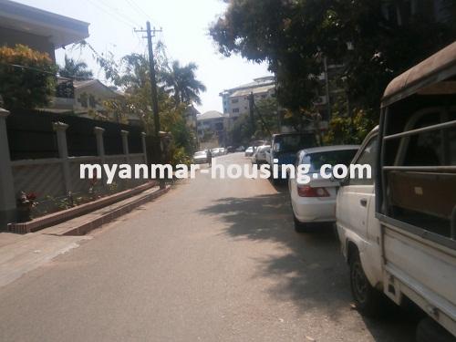 Myanmar real estate - for sale property - No.2403 - Apartment close to Inya lake is for sale! - View of the street.