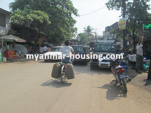 Myanmar real estate - for sale property - No.2487 - Located close to train starion an apartment for sale in Hlaing! - View of the Street.