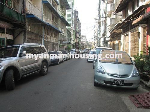 Myanmar real estate - for sale property - No.2520 - Hall type apartment for sale in Lanmadaw! - View of the road.