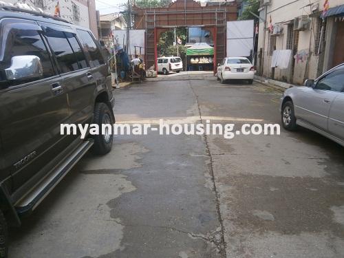Myanmar real estate - for sale property - No.2535 - Very Beautiful inside and outside apartment for sale. - View of the road.