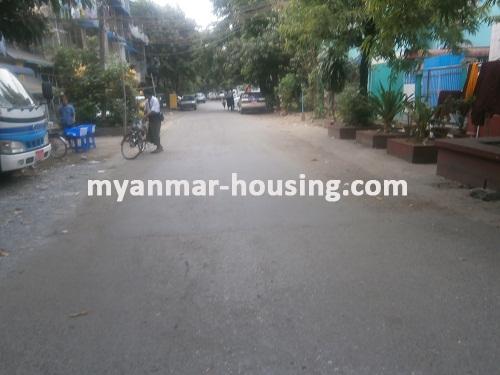 Myanmar real estate - for sale property - No.2542 - Good apartment for sale in Ahlone Township. - View of the road.