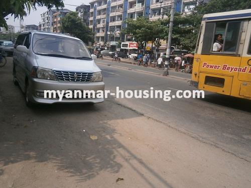 Myanmar real estate - for sale property - No.2559 - An apartment near main road for sale in Hlaing! - View of the Street.