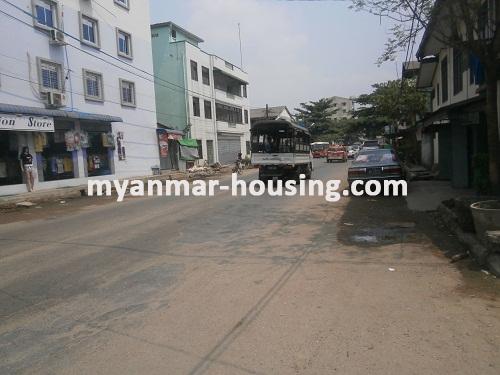 Myanmar real estate - for sale property - No.2567 - Good for residence in Hlaing for sale! - View of the Street.