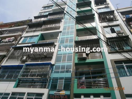 Myanmar real estate - for sale property - No.2589 - Condo in Pazundaung is ready for sale! - Front view of the building.