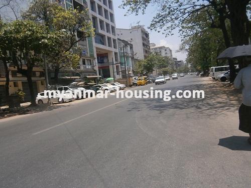 Myanmar real estate - for sale property - No.2594 - Safe area for sale in Botahtaung! - View of the road.