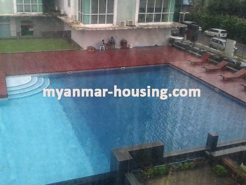 Myanmar real estate - for sale property - No.2619 - Shwe Hin Thar Condo now for sale ! - View of the swimming pool.