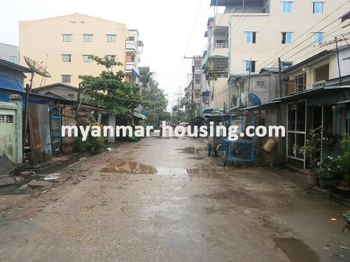 Myanmar real estate - for sale property - No.2622 - Apartment for sale in calm and quiet area! - View of the road.