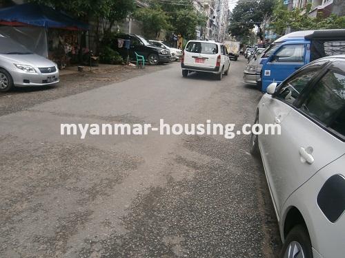 Myanmar real estate - for sale property - No.2639 - Nice apartment for sale in Ahlone! - View of the street.