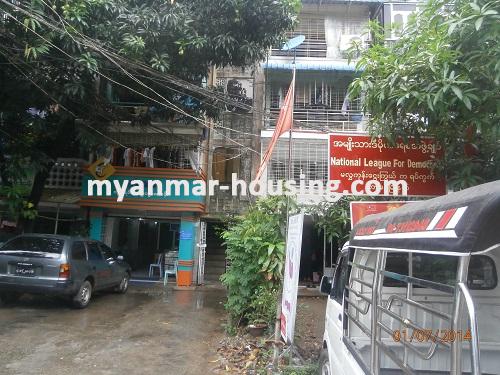Myanmar real estate - for sale property - No.2652 - Apartment for sale in Tarmway in business area! - Close view of the building.
