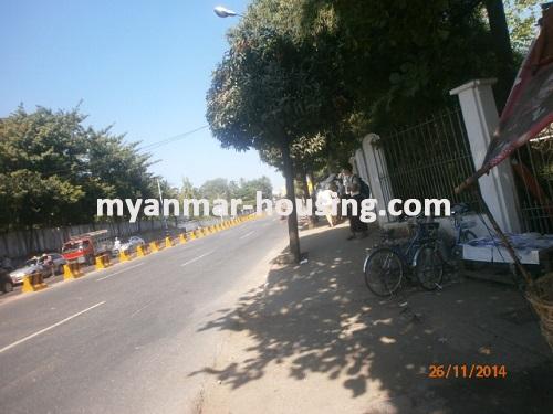 Myanmar real estate - for sale property - No.2703 - Wide apartment for sale in Mayangone Township, - View of the road,