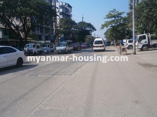Myanmar real estate - for sale property - No.2741 - Apartment for sale in Hlaing! - View of the road.