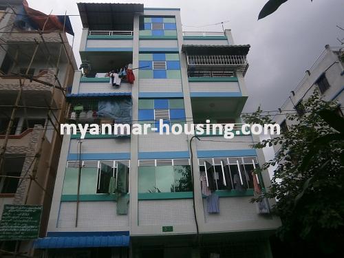 Myanmar real estate - for sale property - No.2754 - An apartment in nice area for sale! - Front view of the building.