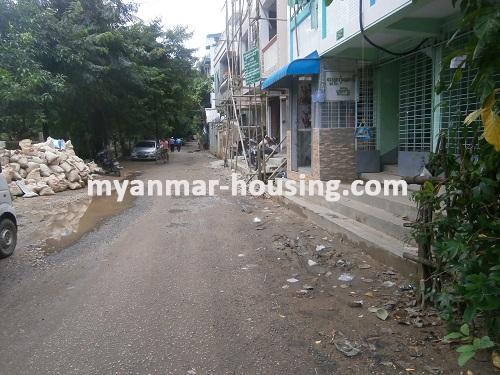 Myanmar real estate - for sale property - No.2754 - An apartment in nice area for sale! - View of the street.