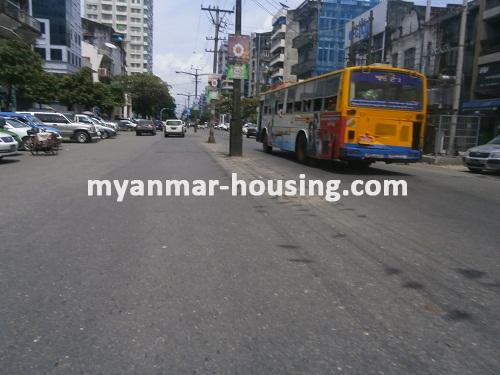 Myanmar real estate - for sale property - No.2759 - An apartment in heart of the city for sale available! - View of the road.