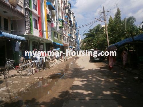 Myanmar real estate - for sale property - No.2764 - Apartment for sale in Kamaryut ! - View of the street.