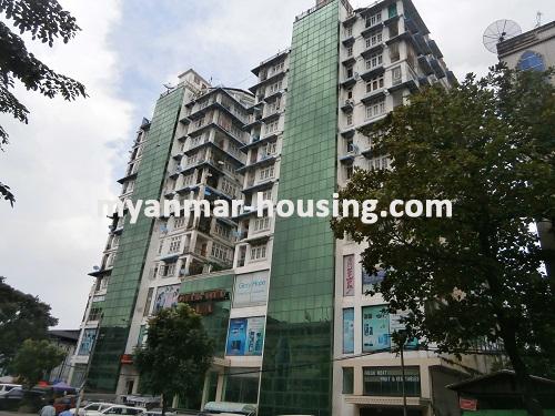 Myanmar real estate - for sale property - No.2771 - Condo for sale in downtown! - Close view of the building.