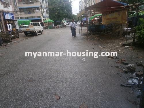 Myanmar real estate - for sale property - No.2778 - An apartment for sale in business area available! - View of the street.