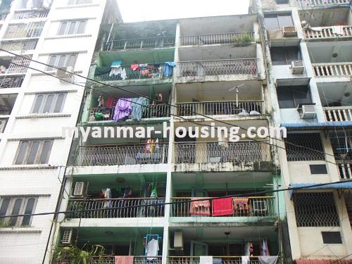 Myanmar real estate - for sale property - No.2799 - An apartment for sale in downtown! - Front view of the building.
