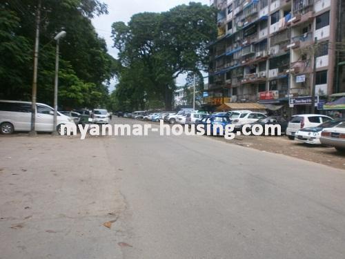 Myanmar real estate - for sale property - No.2831 - An apartment for sale in city center! - View of the street.