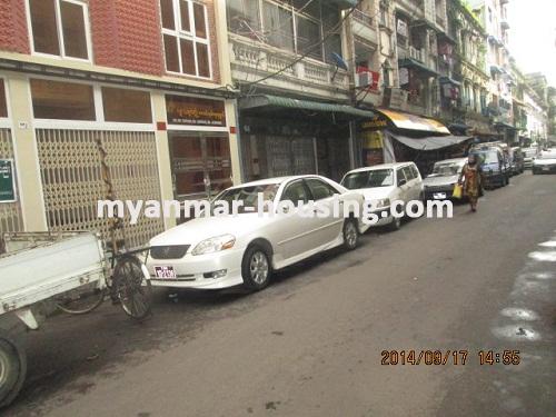 Myanmar real estate - for sale property - No.2839 - Condo for sale in heart of the city ! - View of the street.