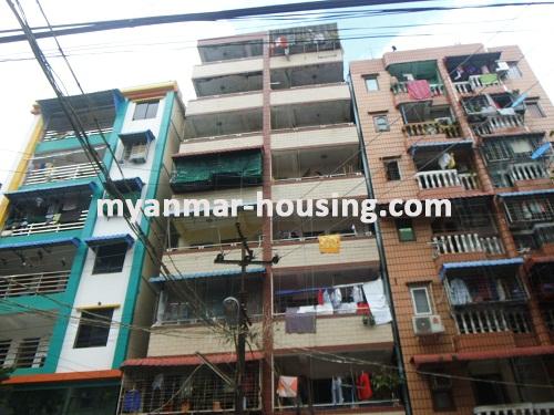 Myanmar real estate - for sale property - No.2847 - An apartment for sale in good area! - Front view of the building.