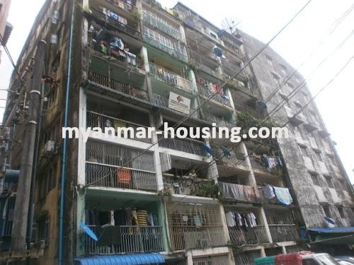 Myanmar real estate - for sale property - No.2857 - An apartment in Pazundaung available! - Front view of the building.
