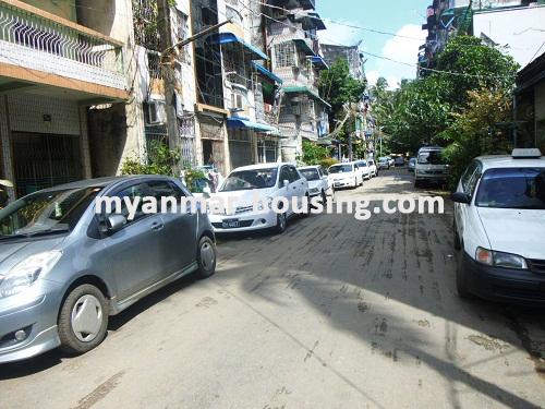Myanmar real estate - for sale property - No.2868 - House is available in Ahlone! - View of the street.