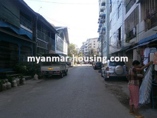 Myanmar real estate - for sale property - No.2957 - Wide ground floor apartment for sale in Ahlone! - View of the road.