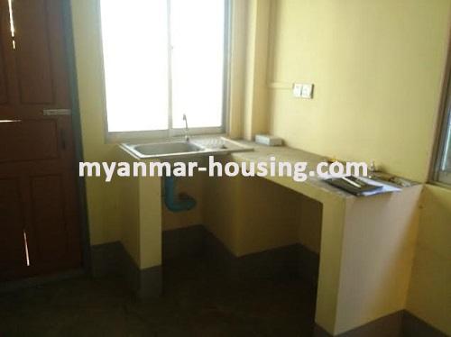 Myanmar real estate - for sale property - No.2961 - First Floor apartment for Sale in Hlaing Township! - View of the kitchen room.