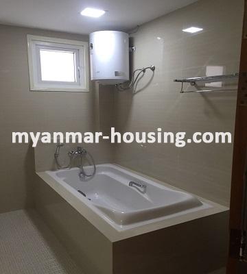 Myanmar real estate - for sale property - No.3015 -  A Three Storey Landed House for sale in Yankin Township. - View of the bathtub