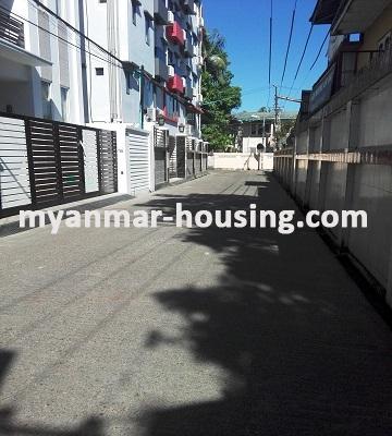 Myanmar real estate - for sale property - No.3015 -  A Three Storey Landed House for sale in Yankin Township. - View of the Road