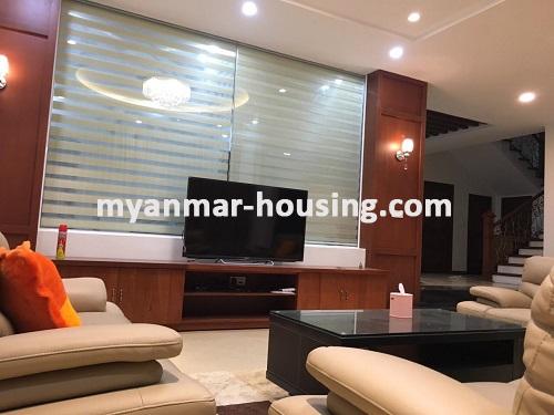 Myanmar real estate - for sale property - No.3025 - Three storey Landed House for sale in Hlaing Township. - View of the Living room