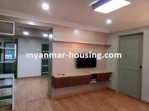 Myanmar real estate - for sale property - No.3038 - Good apartment for sale in Tarketa Township - View of the Living room