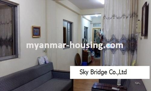 缅甸房地产 - 出售物件 - No.3083 - An apartment room for sale in Baho Road at kamayut Township - View of the living room