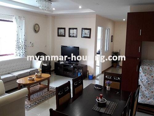 Myanmar real estate - for sale property - No.3094 - A Condo room for sale in Dagon Township. - View of the Living room