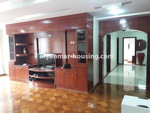 Myanmar real estate - for sale property - No.3104 - Condo room for sale in Shwe Pa Dauk Condo. - View of the living room