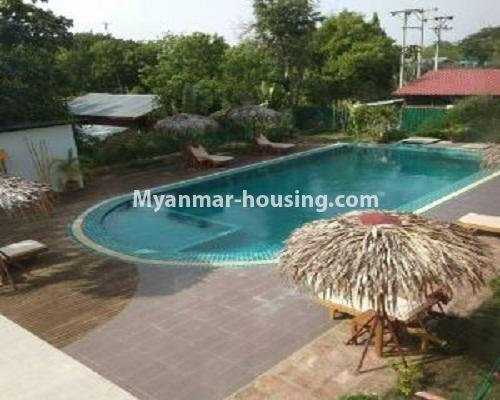 Myanmar real estate - for sale property - No.3110 - Three Storey Landed House for sale in Bagan City. - Swimming pool view