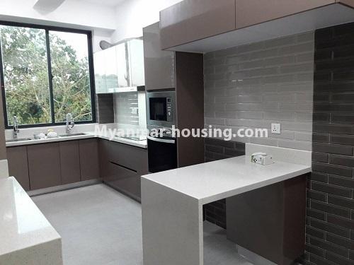 Myanmar real estate - for sale property - No.3173 - Decorated Lamin Luxury Condominium room for sale in Hlaing! - kitchen view