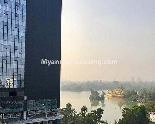 Myanmar real estate - for sale property - No.3174 - Nicely decorated and furnished two bedroom condominium room for sale near Kandawgyi! - kandawgyi view