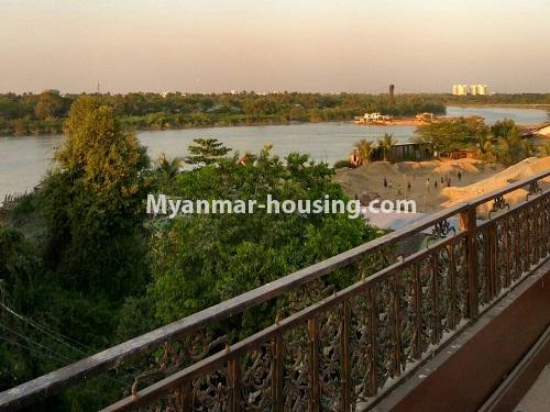 Myanmar real estate - for sale property - No.3215 - Landed house for sale in Tharketa! - river view from balcony