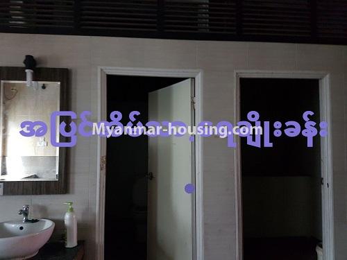 Myanmar real estate - for sale property - No.3284 - Large apartment room for sale near Yae Kyaw Market, Pazundaung! - compound bathroom and toilet 