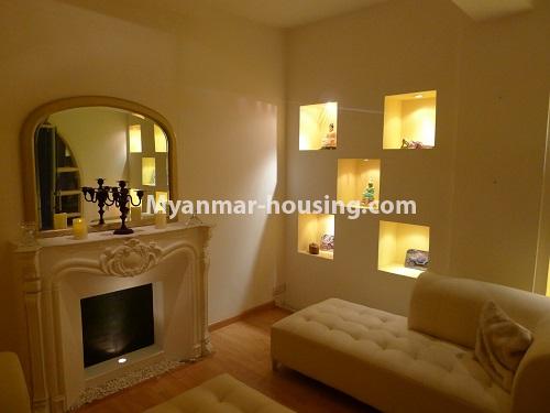 Myanmar real estate - for sale property - No.3296 - A Condominium room with full amenties for sale in Bahan! - another view of living room