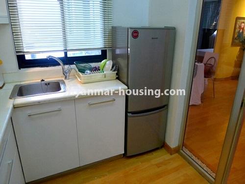 Myanmar real estate - for sale property - No.3296 - A Condominium room with full amenties for sale in Bahan! - another view of kitchen