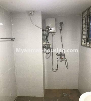 Myanmar real estate - for sale property - No.3325 - Standard River View Point Condo room for sale in Ahlone! - another view of master bedroom bathroom
